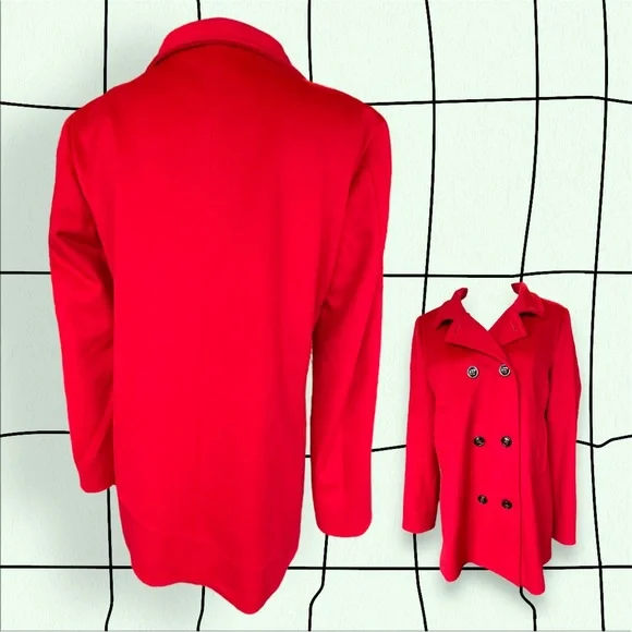 Marella Red Peacoat - Picture 2 of 7